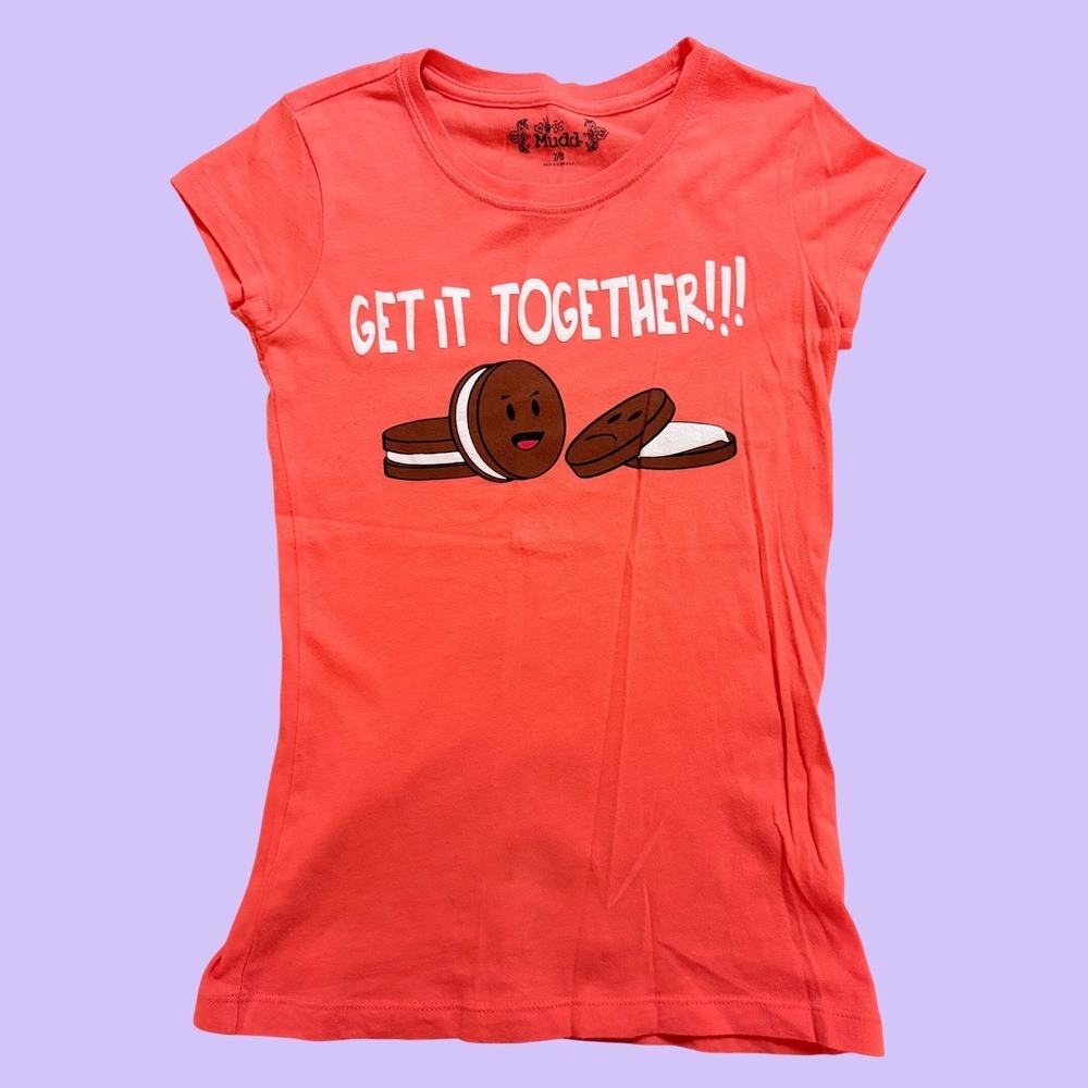 Y2K Mudd Coral Get It Together Cookie Graphic Baby Tee Shirt Scene #19
